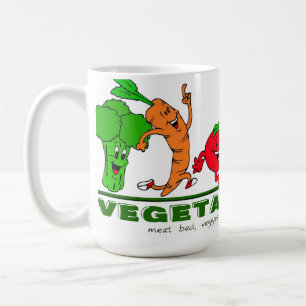 Taza De Café carne mala, verduras buenas vegetarianas