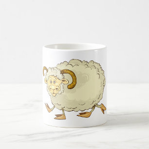 Taza De Café Carnero Ovino Sorprendido Granja Animal Divertido