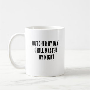 Taza De Café Carnicero de día, maestro de la parrilla de noche