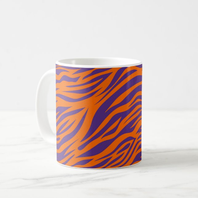 Taza De Café Carolina del Sur Tiger stripes Naranja y púrpura (Anverso izquierdo)