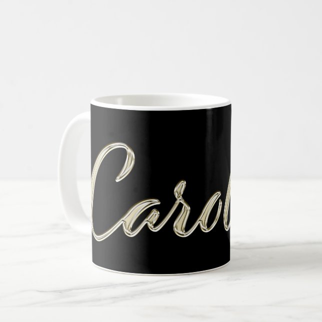 Taza De Café Carolina white gold Handwriting Tasse Kaffeetasse (Anverso izquierdo)