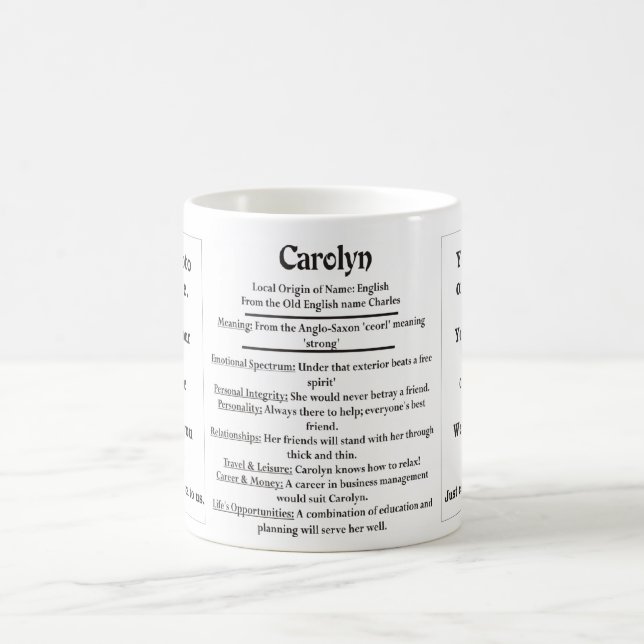 Taza De Café Carolyn, el origen y el significado (Centro)