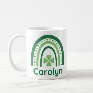Taza De Café Carolyn Nombre Clover Boho Arcoíris