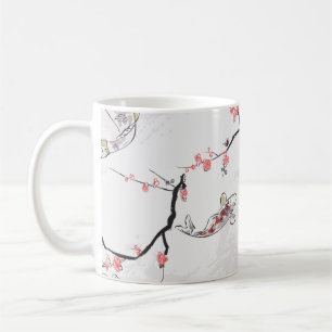 Taza De Café carpa koi pez naturaleza paisaje vista sketch illu