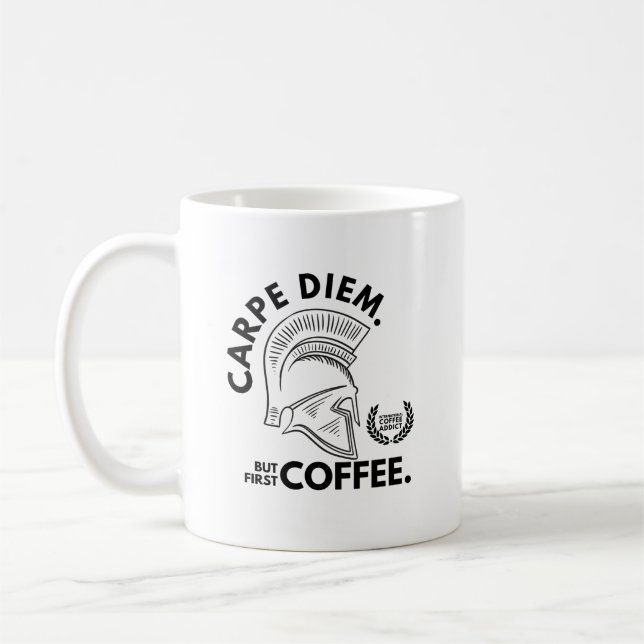 Taza De Café Carpe Diem Pero Primer Café - Casco (Izquierda)