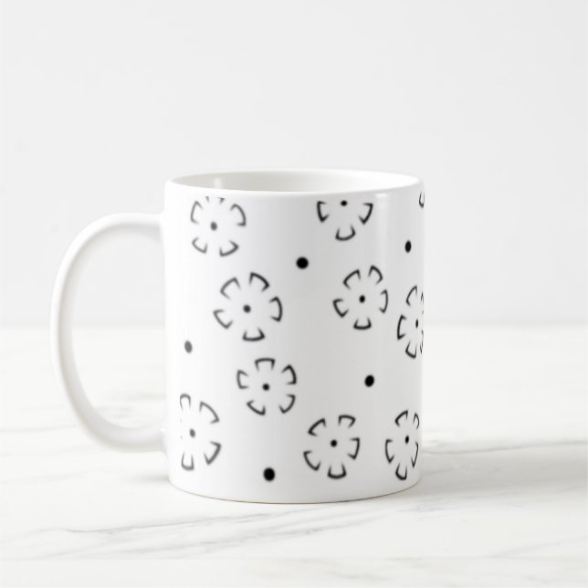 Taza De Café Carpeta de cumpleaños con flores personalizadas (Izquierda)