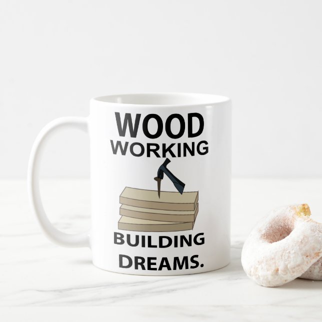 Taza De Café Carpintero de Woodworker (Con donut)