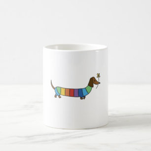 Taza De Café Carrera de color Perro de arco iris lindo