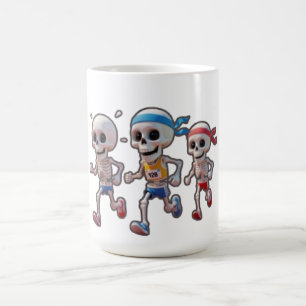 Taza De Café “Carrera de esqueleto de dibujos animados en 3D •