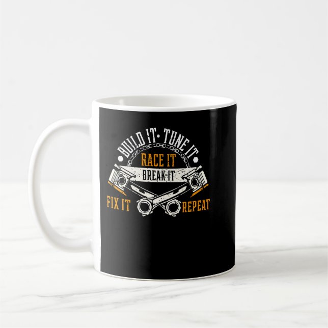 Taza De Café Carrera divertida, Mecánica de Carrera, Ventilador (Izquierda)