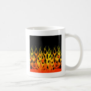 Taza De Café Carreras clásica llama sobre negro sólido