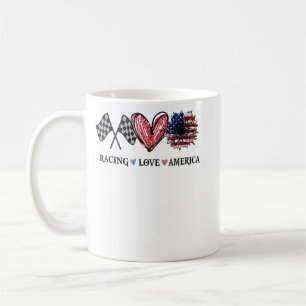 Taza De Café Carreras de amor por la paz Bandera de los Estados