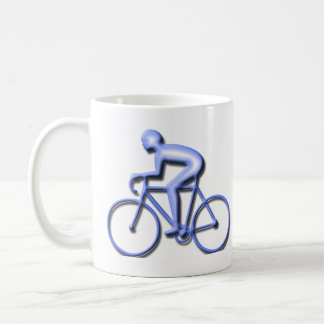 Taza De Café Carreras de bicicleta en azul (Izquierda)