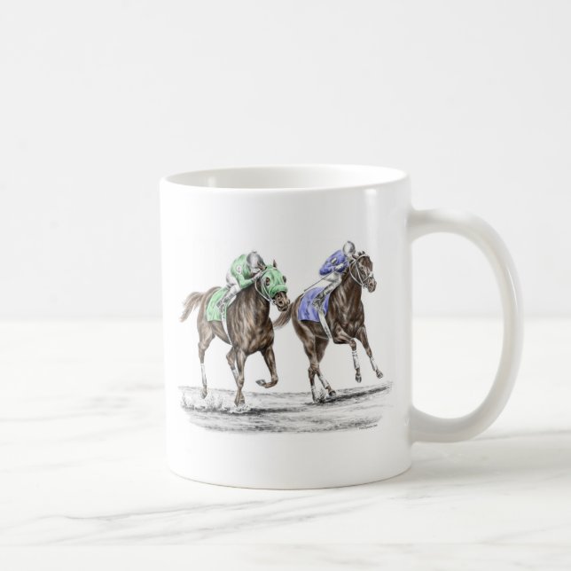 Taza De Café Carreras de caballos tosados (Derecha)
