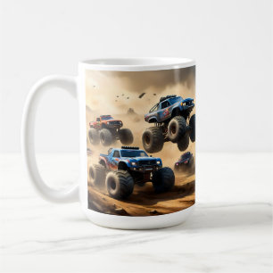 Taza De Café Carreras de Camiones Monstruo en el Desierto,