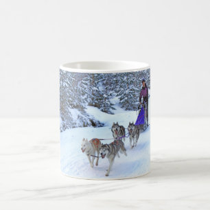 Taza De Café Carreras de perro de trineo