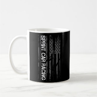 Taza De Café Carreras de Sprint Car Bandera Estadounidense Patr