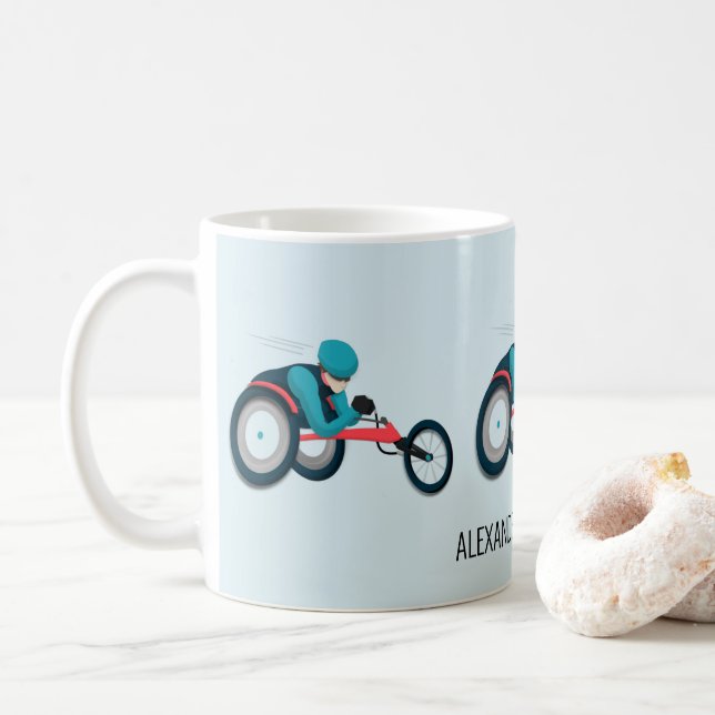 Taza De Café Carreras en silla de ruedas (Con donut)