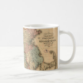 Taza De Café Carretera ferroviaria y mapa municipal de Massachu