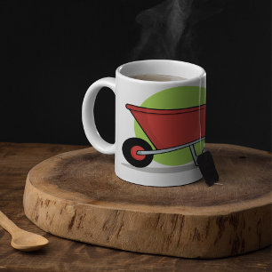 Taza De Café Carretilla de jardín de rueda roja