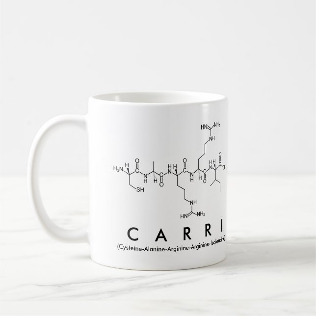Taza De Café Carri peptide name mug (Izquierda)