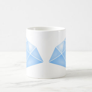 Taza De Café Carro de brillantes diamantes azules