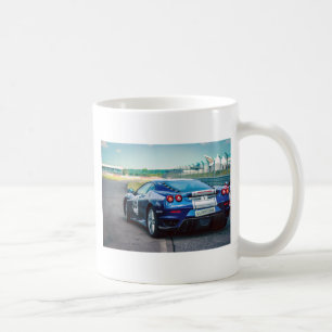 Taza De Café Carro de carreras azules