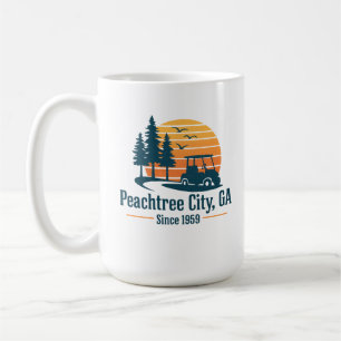 Taza De Café Carro de Golf Peachtree City Vintage Sunset desde 