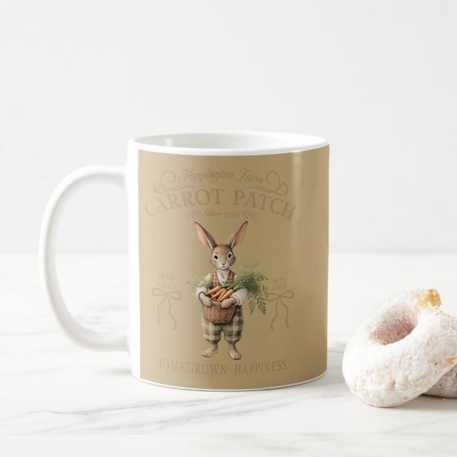 Taza De Café Carrot Patch Bunny Farmer (Con donut)