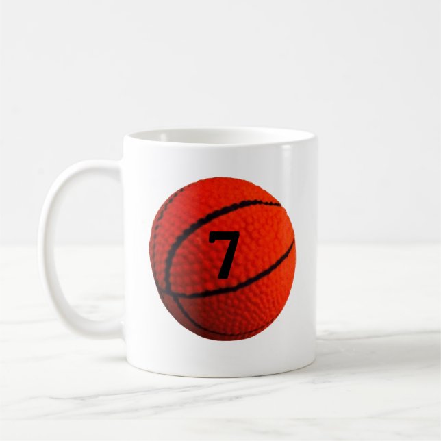 Taza De Café Carrotes de baloncesto (número) 7 (Izquierda)