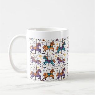 Taza De Café Carrusel de Fantasmas Embrujados Arte de Carnaval 
