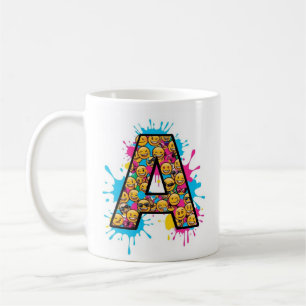 Taza De Café Carta A Mug con diseño de Emoji divertida