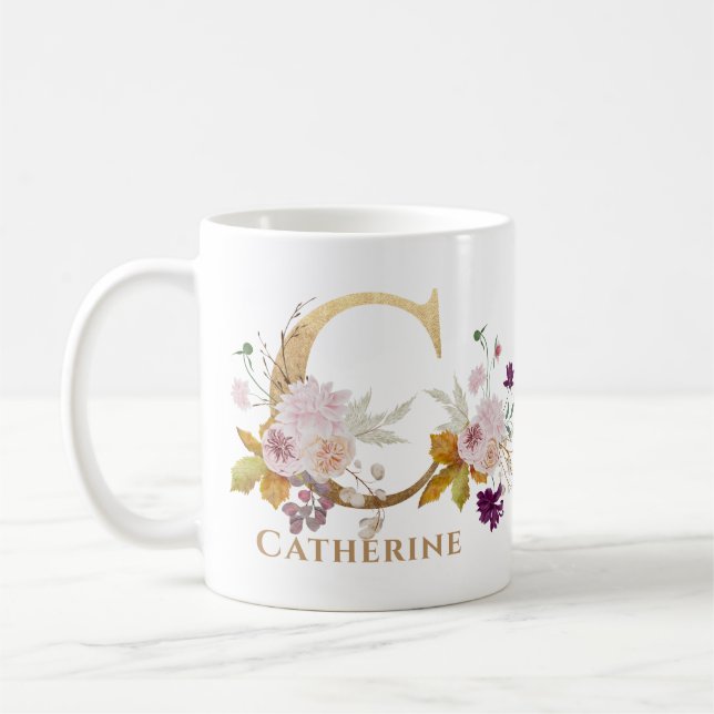 Taza De Café Carta C - Amigo hermano de la hermana del nombre f (Izquierda)