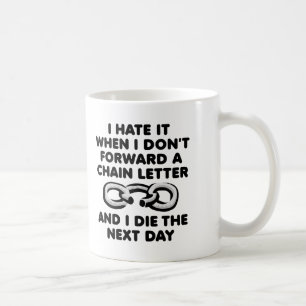 Taza De Café Carta cadena Muerte Graciosa Mug