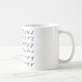 Taza De Café carta cursiva de la escritura