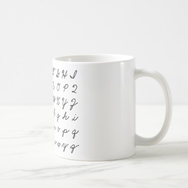 Taza De Café carta cursiva de la escritura (Derecha)