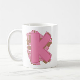 Taza De Café Carta de Café K: Inicial Monograma