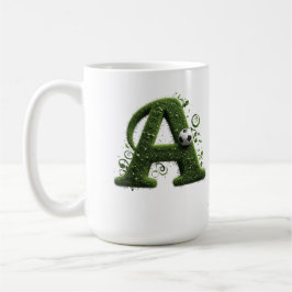 Taza De Café Carta de césped verde topiaria con balón de fútbol