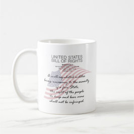 Taza De Café Carta De Derechos De Los Estados Unidos. Segunda e