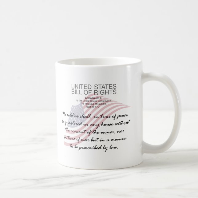 Taza De Café Carta De Derechos De Los Estados Unidos. Tercera e (Derecha)
