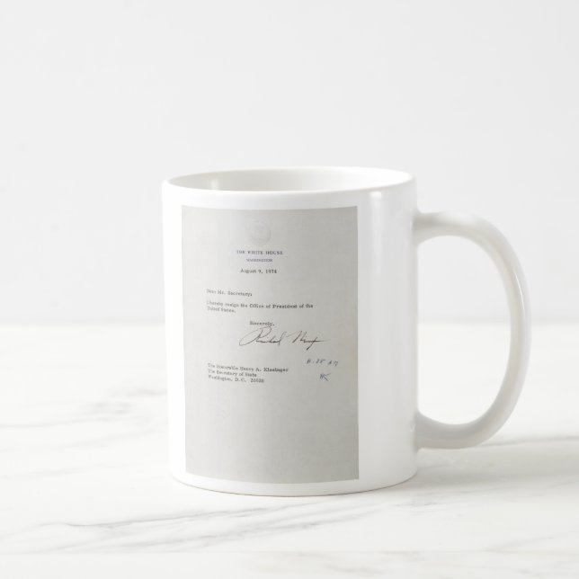Taza De Café Carta de dimisión de presidente Richard M. Nixon (Derecha)