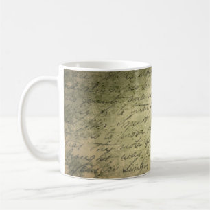 Taza De Café Carta de escritura de papel antigua