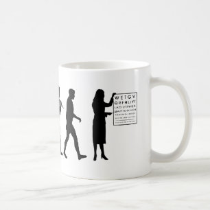 Taza De Café Carta de ojo óptica de la evolución del oculista