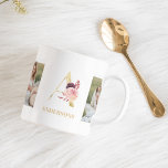 Taza De Café Carta de oro de flores modernas A | Dos monografía<br><div class="desc">Carta de oro de flores modernas A | Dos monografías fotográficas</div>