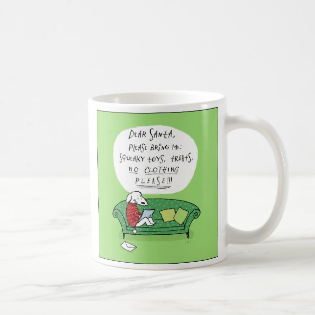 Taza De Café Carta de perro a Santa - Personalizado de Navidade (Derecha)
