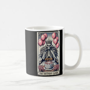 Taza De Café Carta de Tarot de la Reina de Cumpleaños Esqueleto