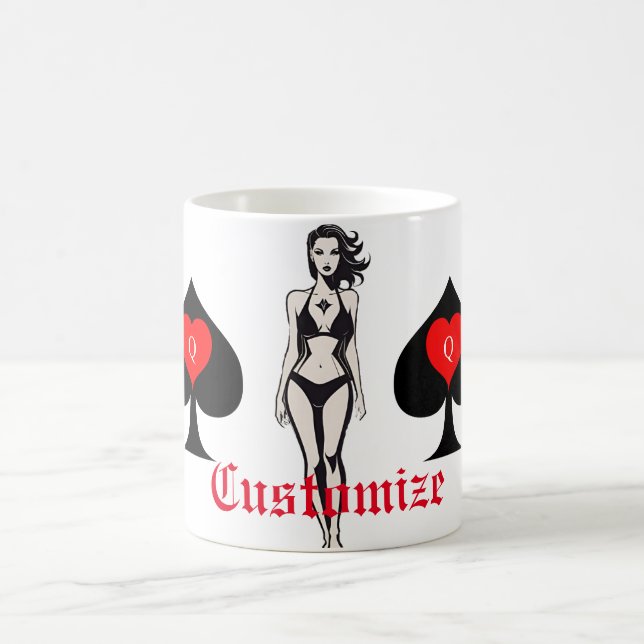 Taza De Café Carta de Tarot Reina de Espadas Thunder_Cove (Centro)