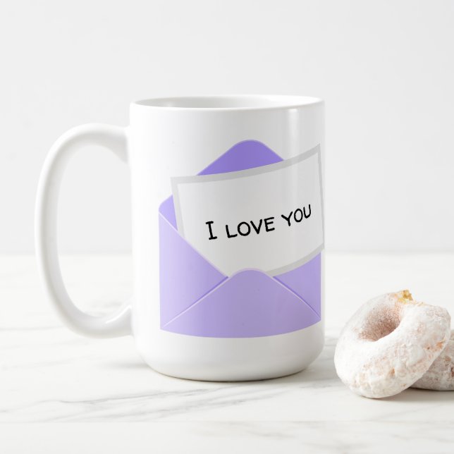 Taza De Café Carta de Te Amo (Con donut)