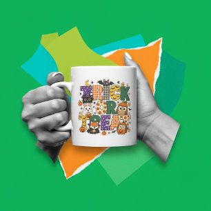 Taza De Café Carta de Truco o Trato 