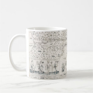 Taza De Café Carta Francesa Canadá (Quebec) por Champlain 1612